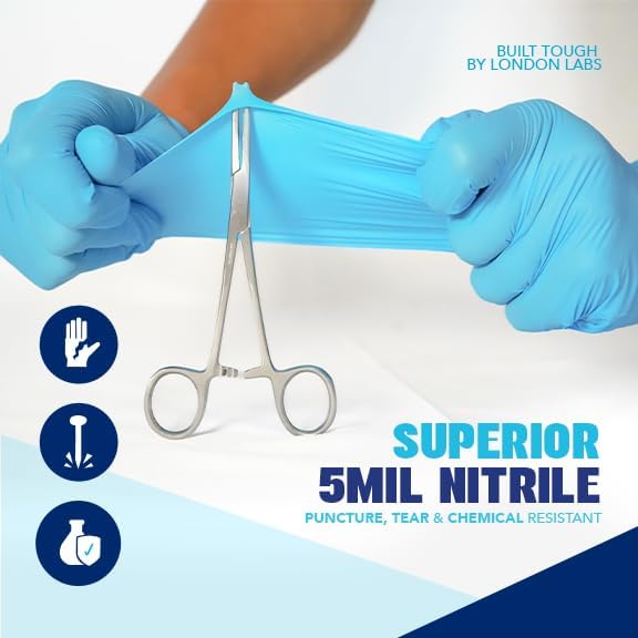 Sky Blue 5 Mil Nitrile Exam Gloves Disposable Latex Free | Medical Rubber Gloves for Doctors, EMT, First Aid Kit, Food Service & Cleaning | Bulk Nitrile for Mechanics (1000 CT) - Small