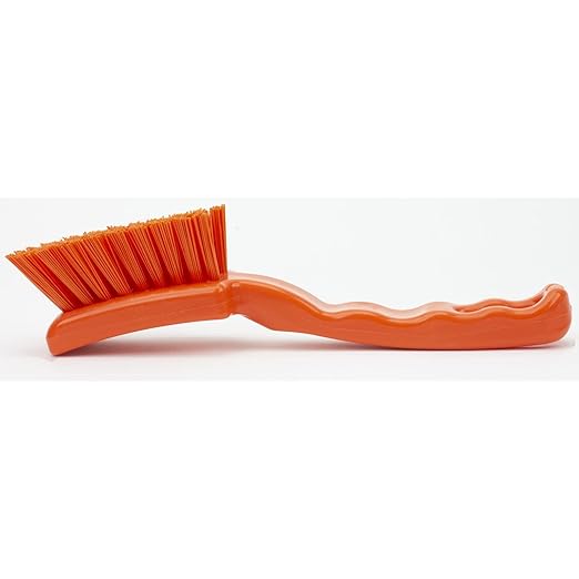 SPARTA 41395EC24 Plastic Scrub Brush, Detail Brush, Kitchen Brush With Hanging Hole For Cleaning, 7 Inches, Orange