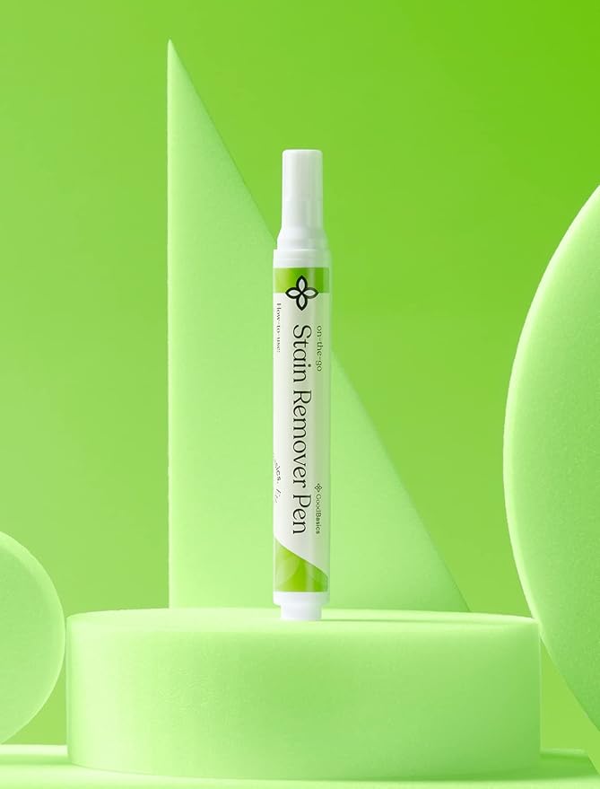 Good Basics All-Natural Stain Remover Pen for Clothing and Fabric - Eco-friendly, Probiotic Formula, Non-Toxic Scrubbing Stick for Baby & Kids Messes, Travel, Work (10 ml, Box of 30)