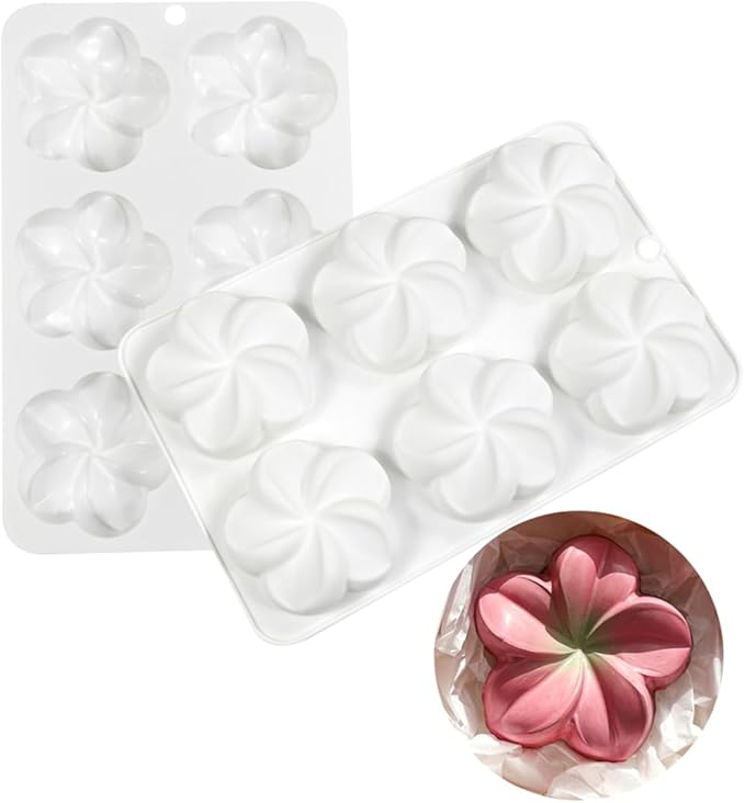 mostsom Silicone Flower Mold for Chocolate, Cake, Jelly, Mousse, Truffle & Ice Cube - Non-Stick Baking Molds Easy Release Candy Making Mould (E_ Flower)