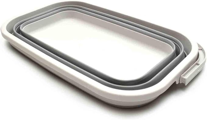 SAMMART 11.6L (3.06 Gallon) Collapsible Rectangular Handy Basket/Bucket (Grey, 1)