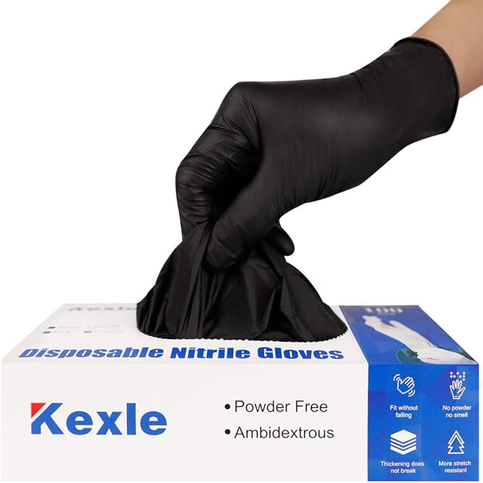 Nitrile Disposable Gloves Pack of 100, Latex Free Safety Working Gloves for Food Handle or Industrial Use
