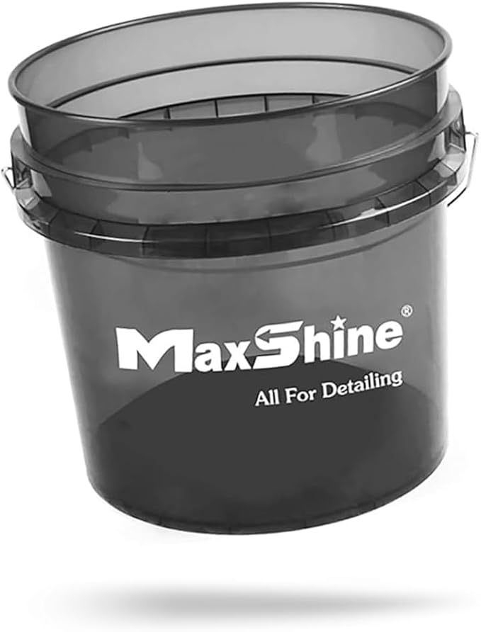 Maxshine 3.5gal Universal Black Detailing Bucket – Car Wash Bucket for Scratch-Free Cleaning, Garage Storage & Organization – Holds Soap, Foam Cannon, Microfiber Towels & More