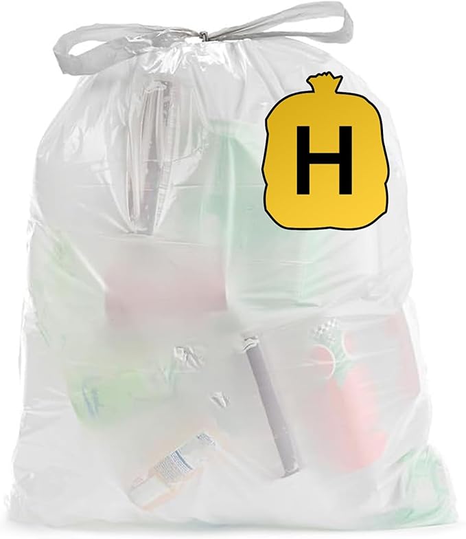 Ultrasac 13 Gallon 1.1 MIL White Drawstring Trash Bags - 19.25" x 28.5" - Pack of 320 - Fits simplehuman H