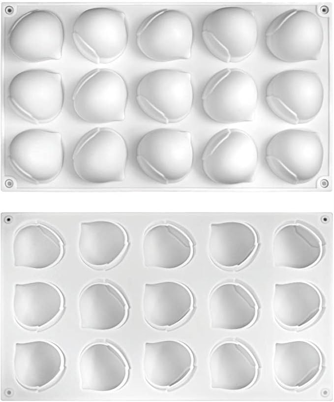 mostsom Mini Chestnut-Shaped Silicone Mold, 15 Cavity Non-Stick Gummy Mold for Chocolate, Fondant, Candy, Biscuits, Cookie, Jelly (Chestnut A)