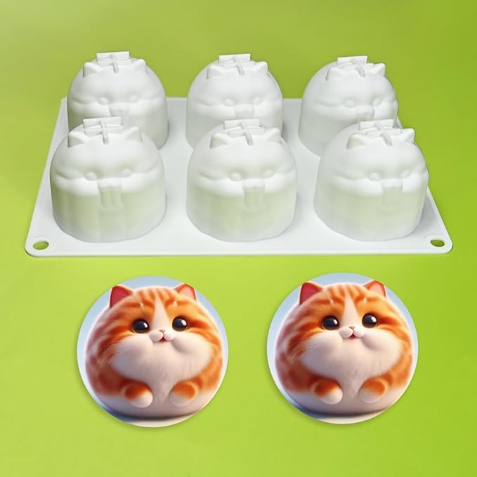 mostsom Silicone Baking Molds Cute Fat Cat Mousse Mold for Candy, Chocolate Cake Mould, Soap, Ice Cream, Breakfast Sandwiches, Omelets (H_Fat Cat)