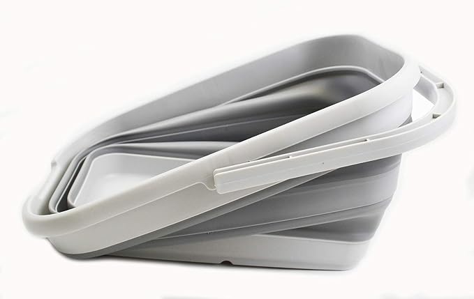 SAMMART 12L (3.17 Gallon) Collapsible Rectangular Handy Bucket (1, Grey)