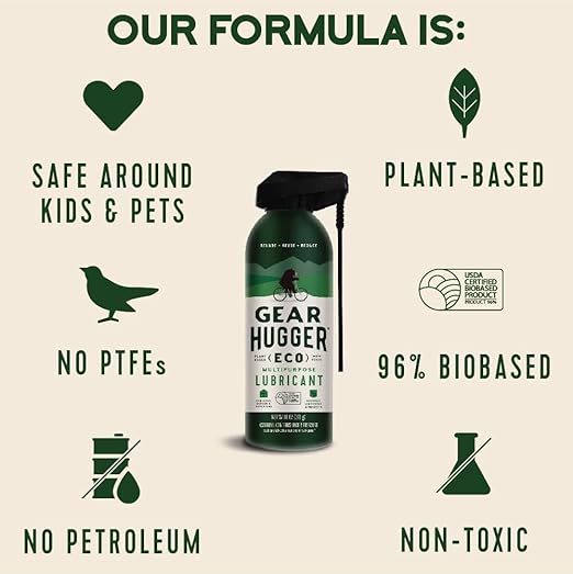 Gear Hugger Lubricant, Degreaser & Rust Remover - Eco-Friendly (11 oz, Pack of 3), Garage Door Lubricant Spray, Heavy Duty Oven Cleaner & Rust Protection - Plant-Based, No Petroleum, No PTFE, Green