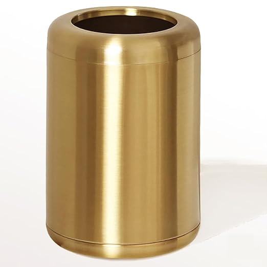 10 L/2.6Gallon,Brass Trash can,Brushed Bathroom Trash Can, Gold Wastebaske for Bathroom,Living Room,Office,Kitchen,Bedroom,Hotel (Gold)