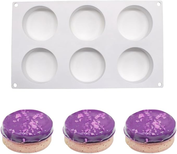 Cake Round Cylinder Cake Molds Silicone Molds for baking cookie Chocolate Covered Bakeware Pastry Mould Round Cupcake Cake Pan (Round K_11.8 X6.8 X1.2 inch)