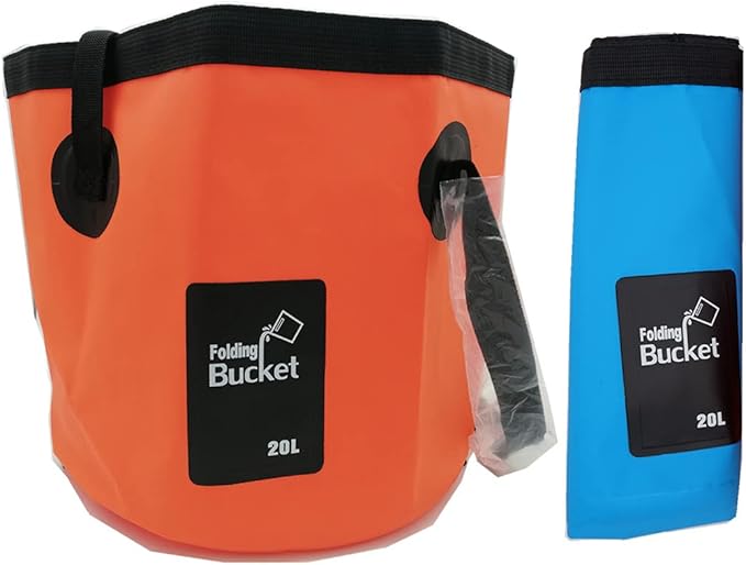 Collapsible Buckets, Camping Water Storage Container 5 Gallon(20L) Portable Folding Bucket Wash Basin