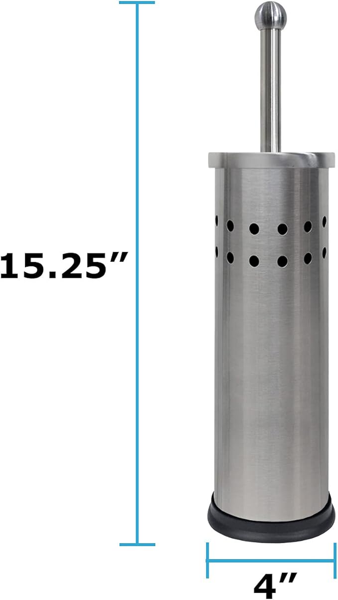 Blue Donuts Toilet Brush with Stainless Steel Holder, Toilet Bowl Cleaner Brush and Holder, Cleaning Brush Holder, Chrome