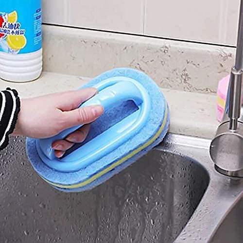 Cleaning Brush for Bathroom Kitchen Bathtub Toilet Cleaner All Purpose Shower Sponge Scrubbing Brush with Ergonomic Handle