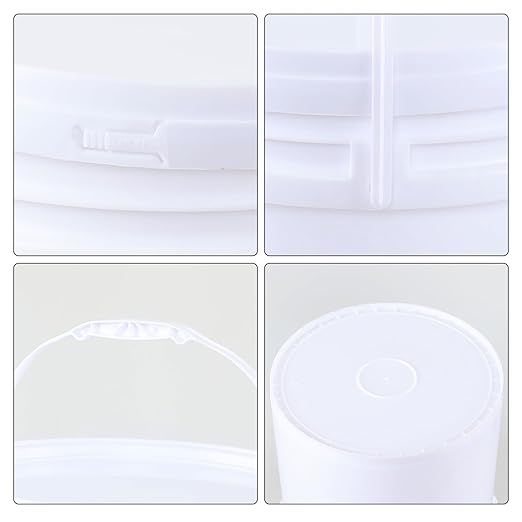 7 Gallon Plastic Storage Bucket Pail, Food Grade Round Pail with Air Tight Lid (Pack of 4)