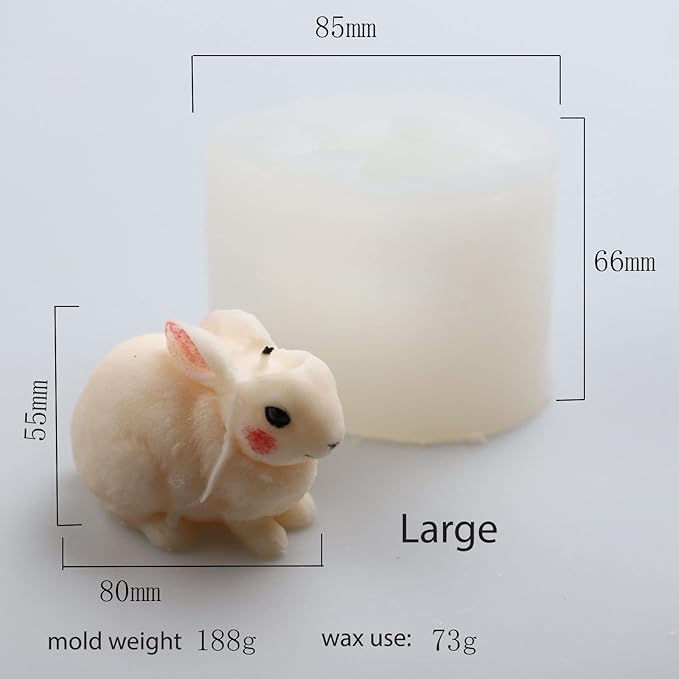 Silicone Rabbit Mold for Candle & Resin - Decorate & Soap Making