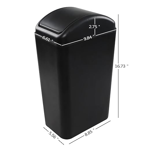 3.5 Gallon Plastic Swing Top Trash Can