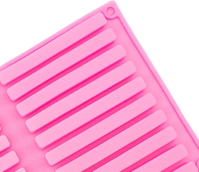 2 PACK Chocolate Rod Stick Silicone Strip Molds, 20 Bars Strips Biscuit Candy Molds for Cookies Candy Crayon Candle Soap Ice Cube Tray