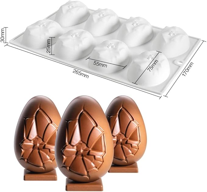 Mostsom Silicone Mold - Easter Egg Shaped Cake & Chocolate Mold, Non-stick Muffin & Cupcake Moulds for Easter Party