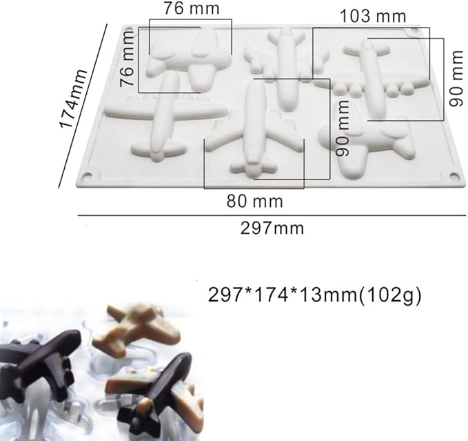 Silicone Mold for Cake DIY Baking Chocolate Eco-Friendly Cake Mold Candy Chocolate Cake Mould Baking DIY Kitchen Accessiories (Aircraft P_11.88 X6.96 X0.52 inch)
