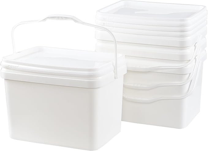 5.3 Gallon Food Grade Buckets with Lids, 4 Packs Plastic Storage Bucket with Handle and Seal Lid