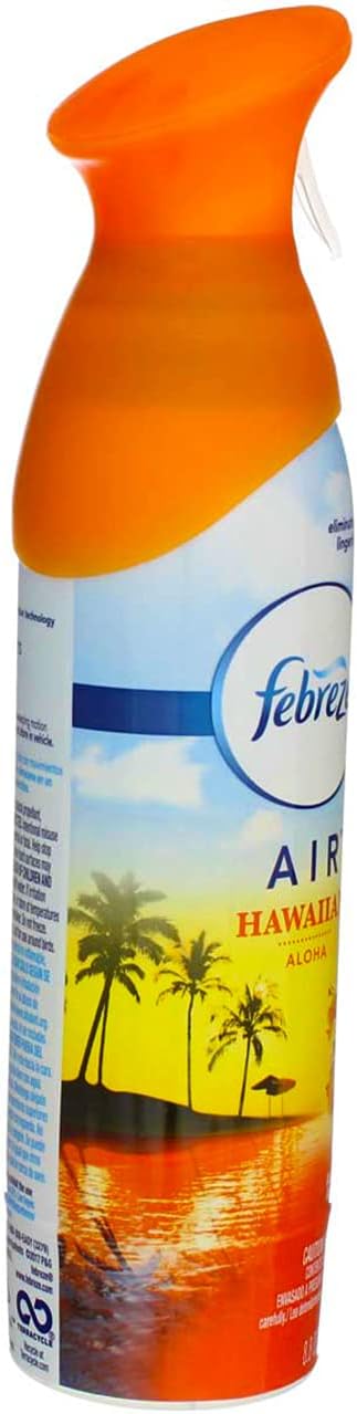 Febreze Air Freshener and Odor Eliminator Spray, Linen & Sky and Hawaiian Aloha Scents, 8.8oz (Pack of 4)