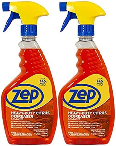 Zep Heavy-Duty Citrus Degreaser and Cleaner - 24 oz (Case of 2) ECZUCIT242 - Restaurant Grade, Removes Oil, Grease, Adhesive, and Kitchen Soil on Stovetops, Appliances