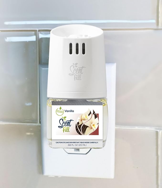 Scent Fill Vanilla Plug in Air Freshener, Scented Oil Refills, 2 Refills + Diffuser