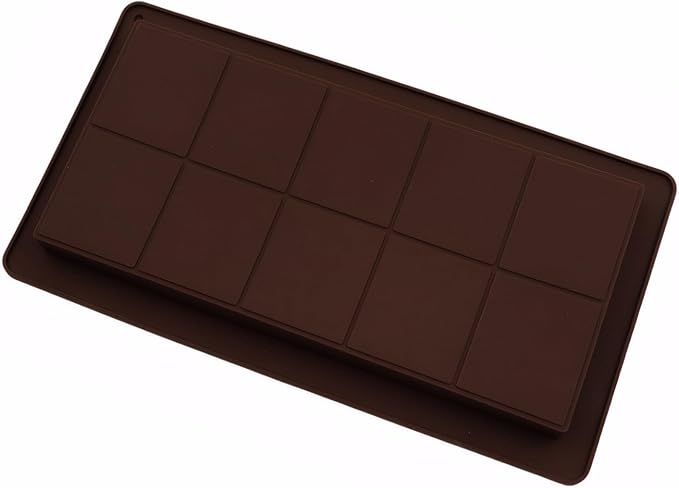 2 Pack Chocolate block Silicone Molds, Silicone Molds for Chocolate, Cake, Candy, Pudding,Fondant, Baking Mold, Soap Molds for Soap Making, 10 Cavities