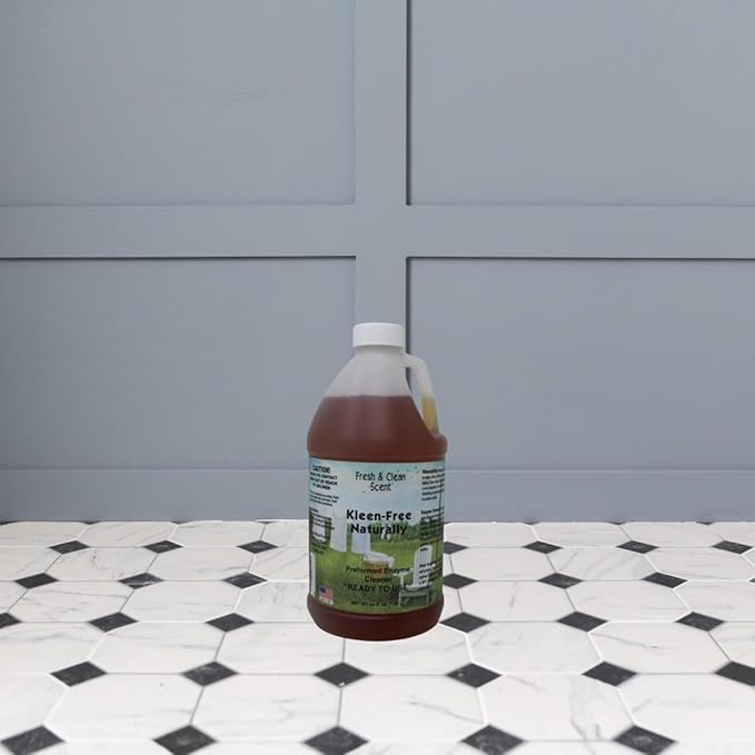 Naturally Preformed Enzyme Cleaner, Enzyme Solution, Multi-Purpose Cleaner, Laundry Additive and More - Concentrate-Fresh and Clean Scent-64oz