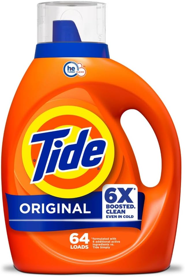 Tide Liquid Laundry Detergent, Original Scent, 80 fl oz, 64 Loads, Boosted Clean Even in Cold Water with Concentrated Washing Soap