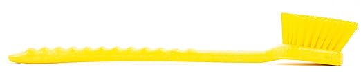 SPARTA 40501EC04 Plastic Large Scrub Brush, Kitchen Brush, Utility Brush With Long Handle For Cleaning, 20 Inches, Yellow