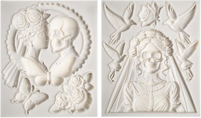 Skeleton Bride and Groom Clay Molds for Crafts
