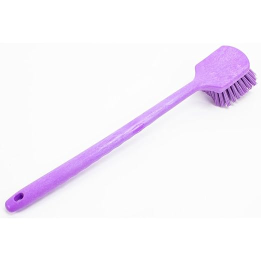 SPARTA 40501EC68 Plastic Large Scrub Brush, Kitchen Brush, Utility Brush With Long Handle For Cleaning, 20 Inches, Purple