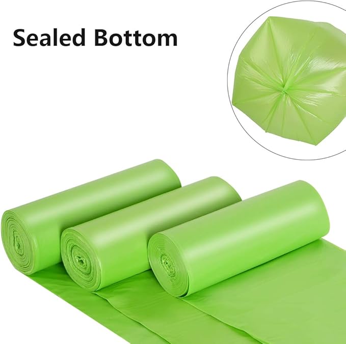 13-15 Gallon Trash Bags Plant Based Garbage Bags Recycling Unscented Tall Kitchen Trash Bags for Kitchen, Yard, Lawn,Office(75 Counts, Green)