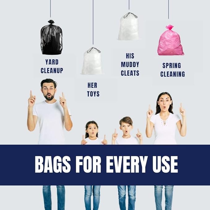 Plasticplace 12-16 Gallon Trash Bags │ 1.2 Mil │ Pink Garbage Can Liners │ 24” x 31” (250 Count)