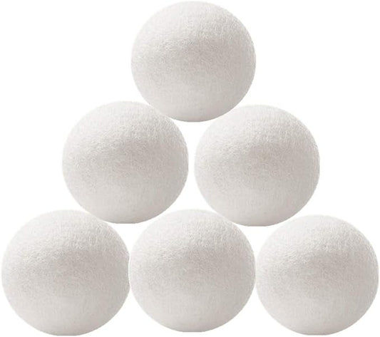 Wool Dryer Balls 6 Pack - XL Premium Reusable Dryer Balls Replace Laundry Drying Natural Fabric Softener