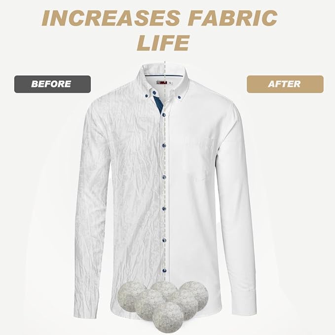 Wool Dryer Balls 6 Pack Reusable Laundry Drying Ball New Zealand Natural Fabric Softener Reduce Clothing Static and Wrinkles