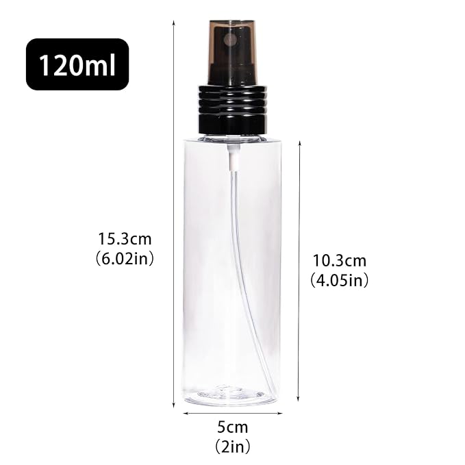 Yebeauty Empty Spray Bottles for Essential Oils, 4oz Refillable Clear Plastic Misting Spray Bottles Atomizer Fine Mister Spray Bottle for Beauty Products, Cleaning, Pack of 2