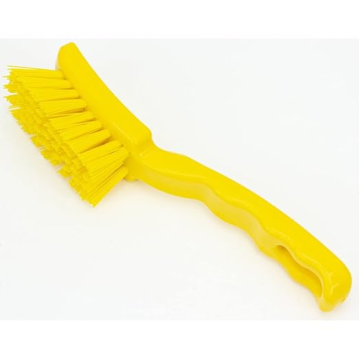 SPARTA 41395EC04 Plastic Scrub Brush, Detail Brush, Kitchen Brush With Hanging Hole For Cleaning, 7 Inches, Yellow, (Pack of 6)
