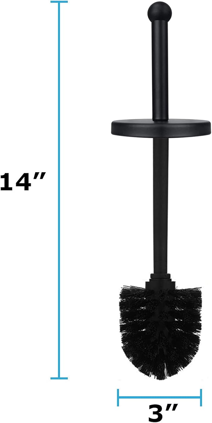 Blue Donuts Toilet Brush and Holder – Cleaning Brush Holder, Toilet Brush with Holder, Toilet Bowl Cleaner Brush and Holder, Stainless Steel, Black