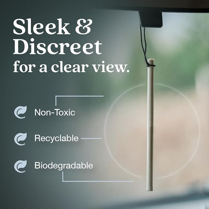 Enviroscent Non-Toxic Car Air Freshener | Natural Car Air Freshener | Essential Oil Diffuser | Car Scent Lasting Over 480 Days | 8 Packs of 2 Hanging Auto Stix (Black Vanilla & Mandarin)