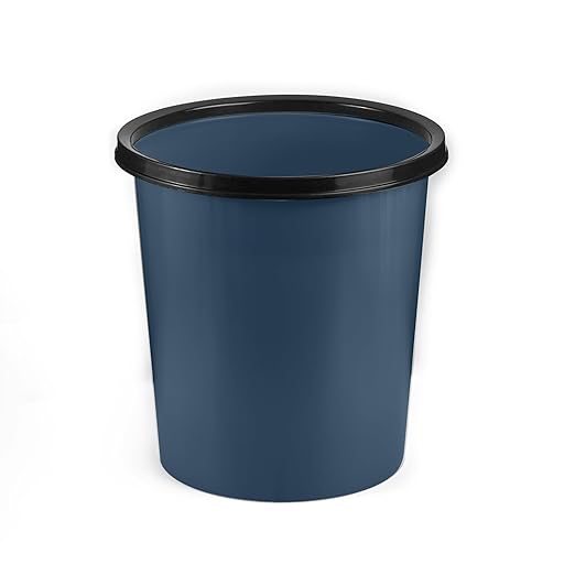 Plastic Small Trash Can Wastebasket - Garbage Can Basket for Bathrooms - Laundry Room, Kitchens, Offices, Kids Rooms, Dorms - Blue