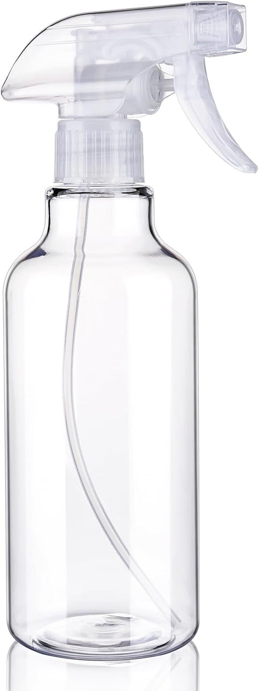 Spray Bottles 16.9oz Plastic Spray Bottle for Hair Mist/Stream Heavy Duty Empty Spray Bottles for Cleaning Solutions, Plants (16.9oz-Clear)
