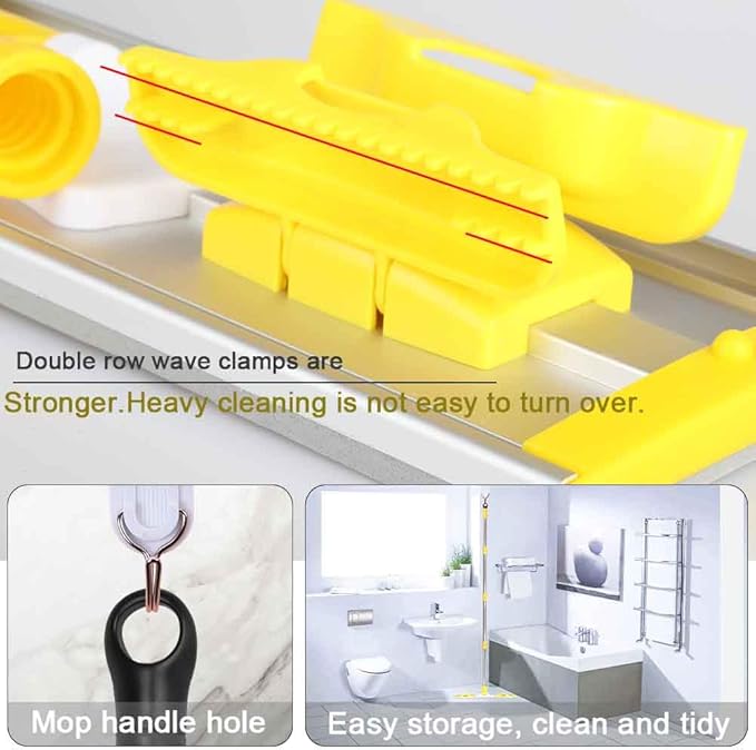 Flat Dust Mop for Floor Cleaning with Microfiber & Chenille Washable Pads and 1 Dirt Removal Scrubber,Wet&Dry Floor Mop with Adjustable Long Handle for Home,Hardwood,Laminate,Tile,Marble