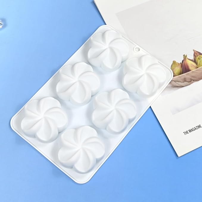 mostsom Silicone Flower Mold for Chocolate, Cake, Jelly, Mousse, Truffle & Ice Cube - Non-Stick Baking Molds Easy Release Candy Making Mould (E_ Flower)