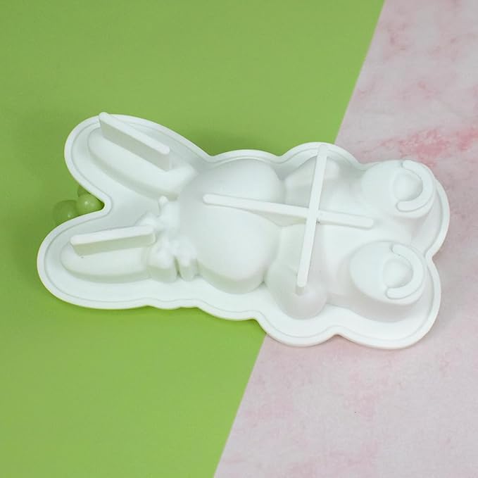 mostsom 3D Bow Bunny Silicone Candy Molds Silicone Molds for Hard Candy, Chocolate, Gummy Caramel, Ganache, Ice Cubes (Rabbit L_7x3.8x1.52inch)