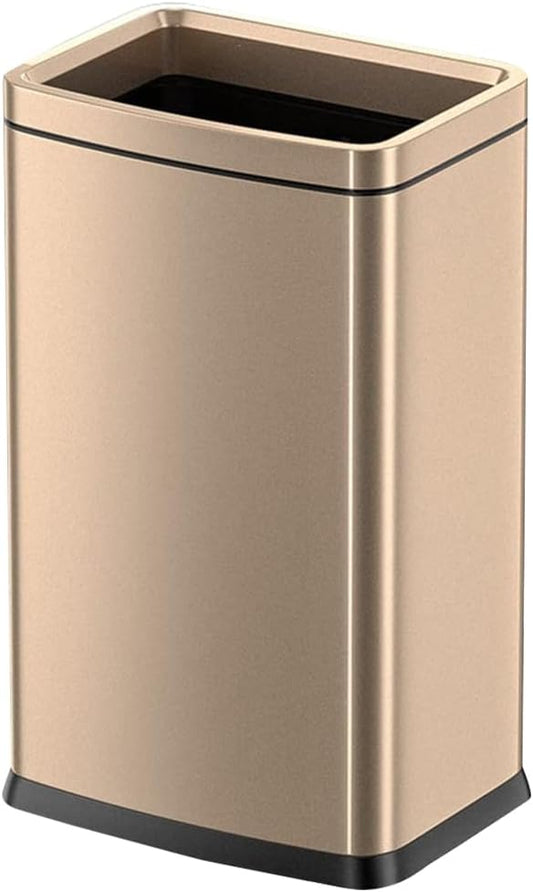 25L/6.6GAL Large Kitchen Trash Can,Tall Open Top Garbage Can,11.81 * 8.66 * 19.68inces,Smooth,Stainless Steel,Commercial,Hospital, Airport