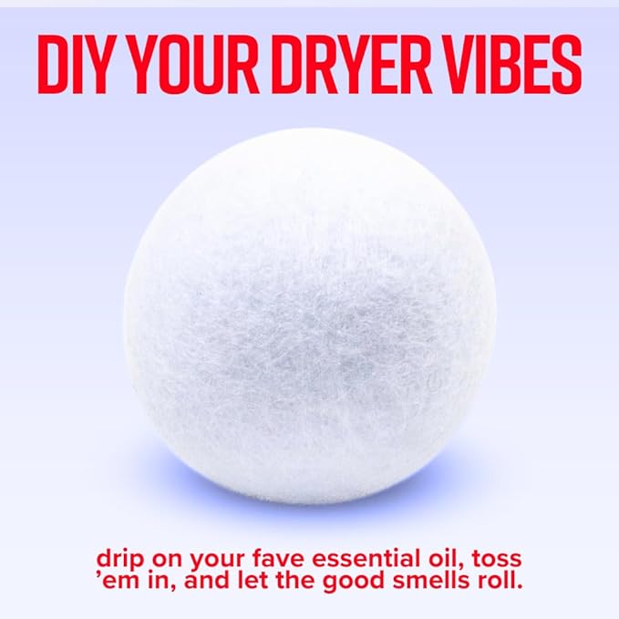 STRIPS Wool Dryer Balls – XL 3-Pack Premium Natural Fabric Softener – Reduces Clothing Wrinkles and Saves Drying Time, Reusable Wool Balls for Dryer – Eco-Friendly Alternative to Dryer Sheets