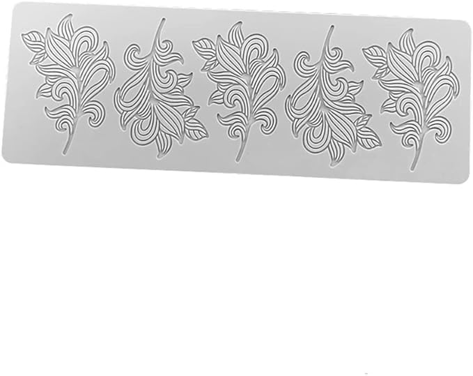 3D Hollow Leaf Fondant Lace Mold Multi Leaves Flower Candy Mold Chocolate Sugar Craft Cake Decoration Cupcake Top (A Leaf_11.92 * 4.2 * 0.12inch)