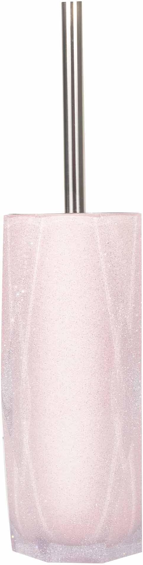 Faceted Toilet Brush, Cast Resin, Anti-Slip Pads, Sold Individually, Pink
